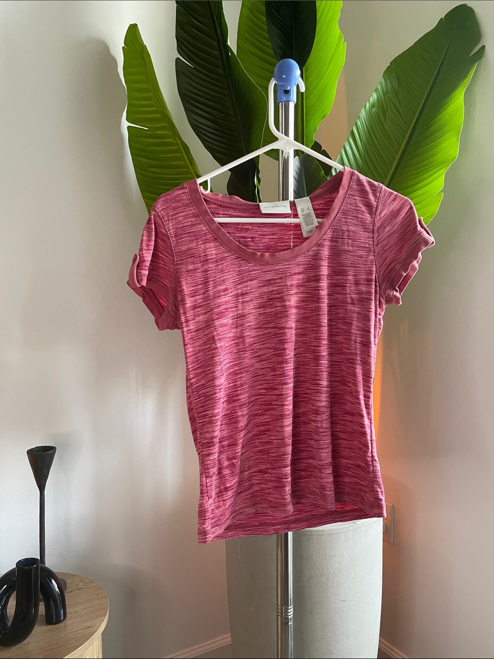 Liz Claiborne Pink Heather Short Sleeve Tee